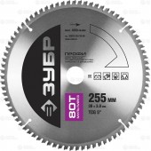 255 х 30 мм 80Т, диск пильный по алюминию, мультирез, ЗУБР 36853-255-30-80