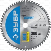 300 x 30 мм 60Т, диск пильный по дереву, чисторез, ЗУБР 36905-300-30-60