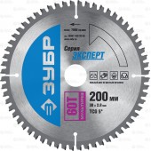 200 x 30 мм 60Т, диск пильный по алюминию, мультирез, ЗУБР 36907-200-30-60