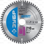 210 x 30 мм 60Т, диск пильный по алюминию, мультирез, ЗУБР 36907-210-30-60