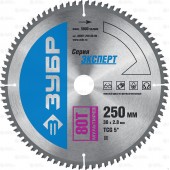 250 x 30 мм 80Т, диск пильный по алюминию, мультирез, ЗУБР 36907-250-30-80