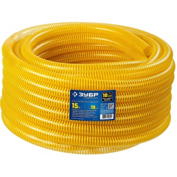 40327-19-15 | Шланг напорно-всасывающий со спиралью ПВХ, 10 атм, 19мм х 15м, ЗУБР ПРОФЕССИОНАЛ-2