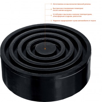 43005-35 | Опора резиновая для домкрата РШ-35, D105 / H35 мм, ЗУБР ПРОФЕССИОНАЛ-1