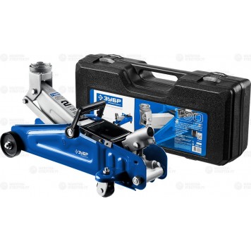 43053-2-K | Домкрат гидравлический подкатной, 2т, 135-330мм, в кейсе, T30, ЗУБР ПРОФЕССИОНАЛ-0