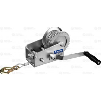 43113-0.9 | Лебедка ручная барабанная тяговая, тросовая, 0.9 т, 10 м, ЗУБР ПРОФЕССИОНАЛ-0