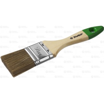4-01009-050 | Кисть плоская, смешанная щетина, деревянная ручка, 50мм, ЗУБР МАСТЕР-0
