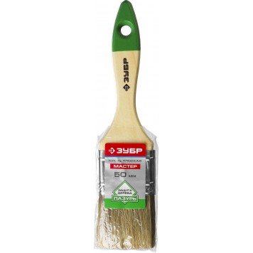 4-01009-050 | Кисть плоская, смешанная щетина, деревянная ручка, 50мм, ЗУБР МАСТЕР-1