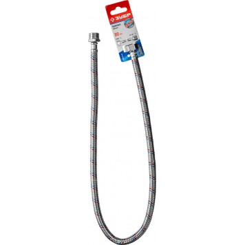 51005-G/S-080 | Подводка гибкая для воды, оплетка из нержавеющей стали, г/ш 1/2" - 0,8м, ЗУБР ЭКСПЕРТ-1