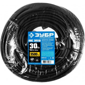 55020-30 | Удлинитель-шнур, 30 м, 3500 Вт, 1 гнездо, IP44, ПВС 3х1,5 мм2, ЗУБР ПРОФЕССИОНАЛ-4