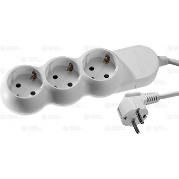 55038-5 | Удлинитель электрический, ПВС сечение 1кв мм, заземление, 3 гнезда, макс мощн 3500Вт, 5м, ЗУБР МАСТЕР-0