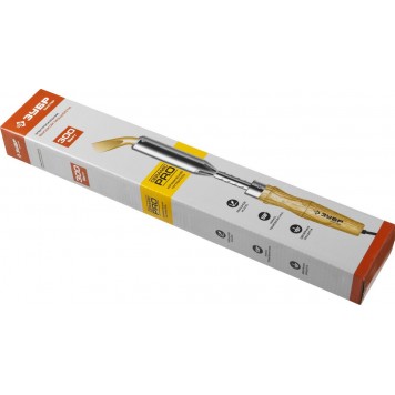 55303-300 | Паяльник, с выключателем, деревянной рукояткой и долговечным жалом, 300Вт, клин, ЗУБР МАСТЕР-4