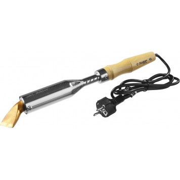 55303-300 | Паяльник, с выключателем, деревянной рукояткой и долговечным жалом, 300Вт, клин, ЗУБР МАСТЕР-1