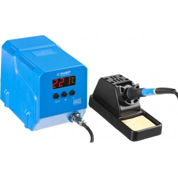 55336 | Паяльная станция низкотемпературная цифровая с ЖК дисплеем, керамический нагреватель, диапазон 50-480°C, 60Вт, ЗУБР ПРОФЕССИОНАЛ-2