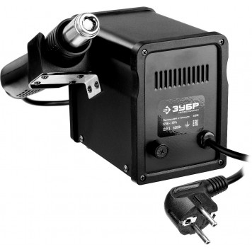 55350 | Паяльная станция термовоздушная цифровая, 100-500°C, шаг 1°C, 120л/мин, 650Вт, 3 насадки, ЗУБР ПРОФЕССИОНАЛ-3