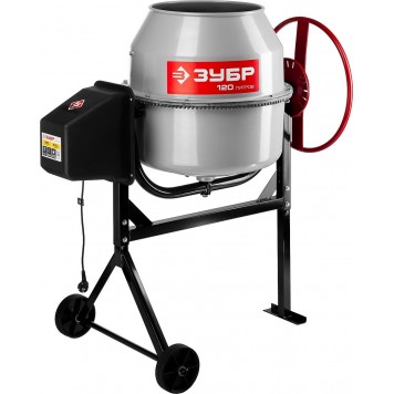 БС-120-600 | Бетономешалка (бетоносмеситель), чугунный венец, 120 л, 600Вт, ЗУБР МАСТЕР-6