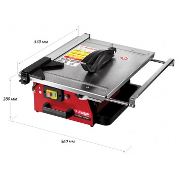 ЭП-200-1000Н | Электроплиткорез диск 200 мм, глубина реза 90°-40мм/45°-25мм, стол 500х400мм, 2950об/мин, 1000Вт, ЗУБР МАСТЕР-1