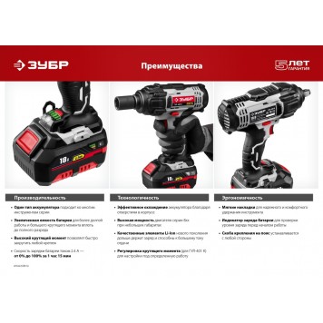 ГУЛ-251 К | ГУЛ-251 гайковерт ударный, в кейсе, ЗУБР СТАНДАРТ-7