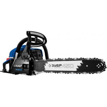 ПБЦ-490 45ДП | Пила цепная бензиновая, хромир. цилиндр, праймер, декомпрессионный клапан, 49 см3 (2,2 кВт), шина 45 см, 12500 об/мин, ЗУБР ПРОФЕССИОНАЛ-2