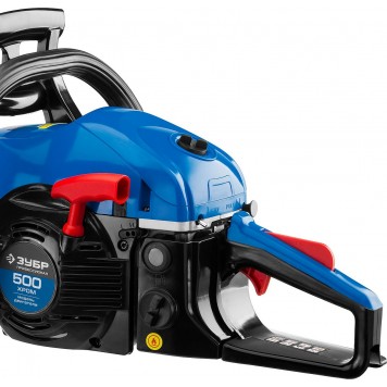 ПБЦ-490 45ДП | Пила цепная бензиновая, хромир. цилиндр, праймер, декомпрессионный клапан, 49 см3 (2,2 кВт), шина 45 см, 12500 об/мин, ЗУБР ПРОФЕССИОНАЛ-7