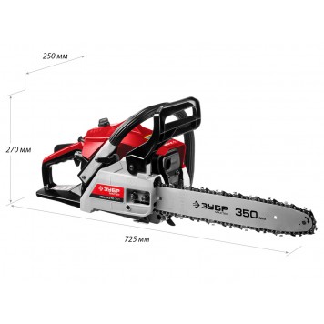 ПБЦ-М370 35П | Пила цепная бензиновая, хромир. цилиндр, праймер, 37 см3 (1,2 кВт), шина 35 см, 11500 об/мин, ЗУБР МАСТЕР-1