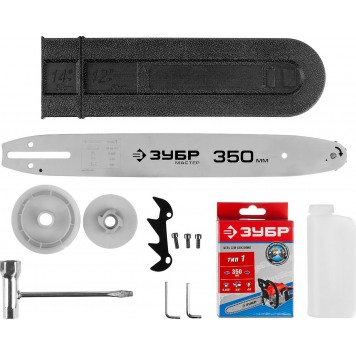 ПБЦ-М370 35П | Пила цепная бензиновая, хромир. цилиндр, праймер, 37 см3 (1,2 кВт), шина 35 см, 11500 об/мин, ЗУБР МАСТЕР-10