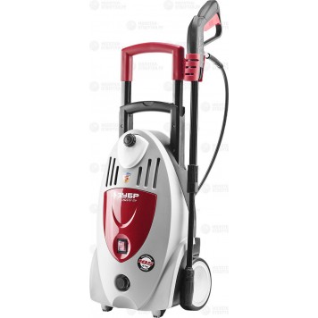 ЗАВД-1200 | Мойка высокого давления (минимойка) электрич, макс. 105 Атм, 6 л/мин, 1200 Вт, бесщет двиг-ль, колеса, АВТО-СТОП, 5м шланга, 5м провод, ЗУБР ПРОФЕССИОНАЛ-0