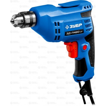 ЗД-П420 ЭР | Дрель безударная реверсивная, ЭР (электронная регулировка скорости), ключевой патрон, 10 мм, 420 Вт, ЗУБР ПРОФЕССИОНАЛ-0