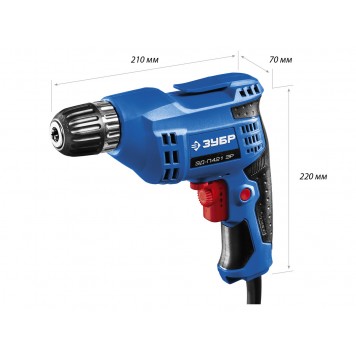 ЗД-П421 ЭР | Дрель безударная, реверсивная, 420 Вт, 10 мм БЗП патрон, электронная регулировка скорости, 0-3000 об/мин, ЗУБР ПРОФЕССИОНАЛ-1