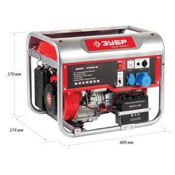ЗЭСБ-4500-Э | Бензиновый генератор с электростартером, 4500 Вт, ЗУБР МАСТЕР-1