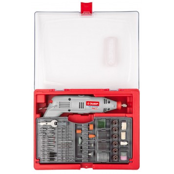 ЗГ-130ЭК H176 | Гравер электрический с набором мини-насадок в кейсе, 176 предметов, ЗУБР-3