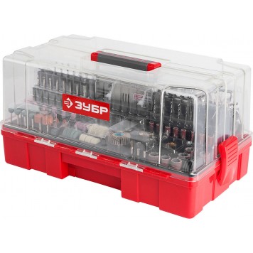 ЗГ-130ЭК H242 | Гравер электрический с набором мини-насадок в кейсе, 242 предмета, ЗУБР-4