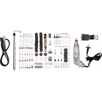 ЗГ-130ЭК H242 | Гравер электрический с набором мини-насадок в кейсе, 242 предмета, ЗУБР-5