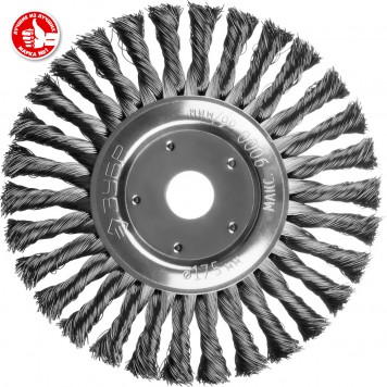 35190-175_z02 | Щетка дисковая для УШМ, плетеные пучки стальной проволоки 0,5мм, 175х22мм, ЗУБР ПРОФЕССИОНАЛ-3