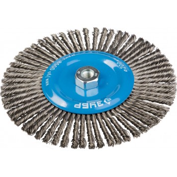 35192-200_z02 | Щетка дисковая для УШМ, плетеные пучки стальной проволоки 0,5мм, 200ммхМ14, ЗУБР ПРОФЕССИОНАЛ-0