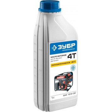 ЗМД-4Т | Масло для 4-х тактных двигателей (-20С), класс 10W-30, 1л, ЗУБР ЭКСПЕРТ-0
