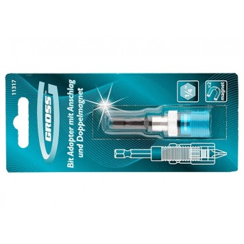 11317 | Адаптер для бит с ограничителем и двойным магнитом, 1/4, GROSS-3
