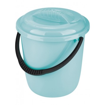 92958 | Ведро пластмассовое круглое 7л, с крышкой, бирюзовое, ELFE-0