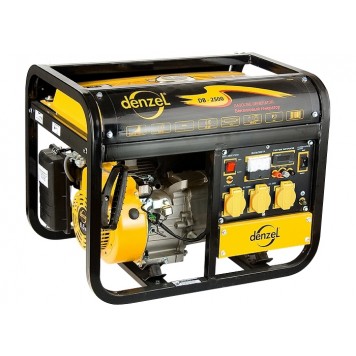 94654 | Генератор бензиновый DB3500, 3 кВт, 220 В/50Гц, 15 л, ручной пуск, DENZEL-0