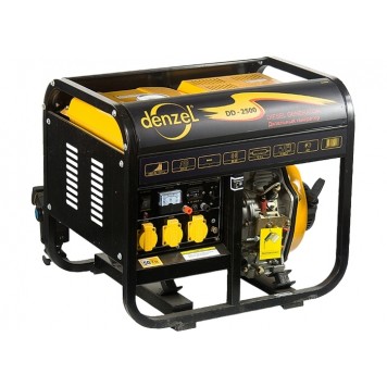 94666 | Генератор дизельный DD 2500, 2 кВт, 220 В/50Гц, 12.5 л, ручной пуск, DENZEL-0
