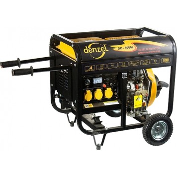 94668 | Генератор дизельный DD4000Е, 3 кВт, 220 В/50Гц, 12.5 л, электростартер, DENZEL-0