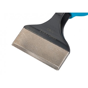 18707 | Зубило-конопатка, 215 х 70 мм, трехкомпонентная эргономичная рукоятка, защитный протектор, антикоррозионное покрытие, GROSS-1