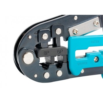 17719 | Клещи для обжима телефонных и компьютерных клемм RJ-45, 6P, 8P и RJ-11/12, 6P, 8P, GROSS-1