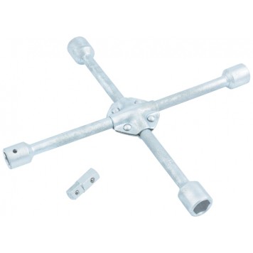 14249 | Ключ-крест баллонный, 17 х 19 х 21 х 22 мм, под квадрат 1/2, усиленный, с переходником на 1/2, STELS-1