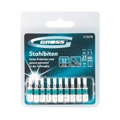 Набор бит SL4 х 25, сталь S2, 10 шт, GROSS 11319