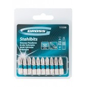 Набор бит РН2 х 25, сталь S2, 10 шт., GROSS 11330