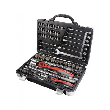 13556 | Набор инструмента, 1/4, 1/2, Cr-V, S2, усиленный кейс, 77 предмета, MATRIX PROFESSIONAL-0