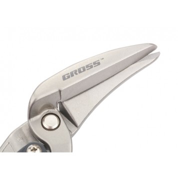 78331 | Ножницы по металлу, 270 мм, прямой и левый проходной рез, сталь СrMo, двухкомпонентные рукоятки, GROSS PIRANHA-3