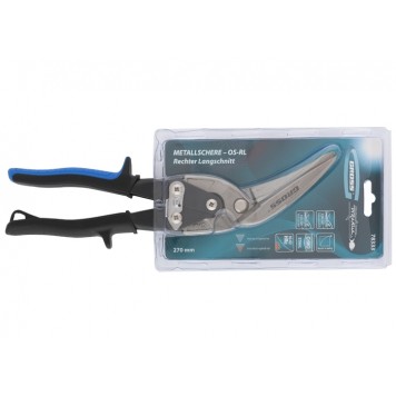 78333 | Ножницы по металлу, 270 мм, прямой и правый проходной рез, сталь СrMo, двухкомпонентные рукоятки, GROSS PIRANHA-1