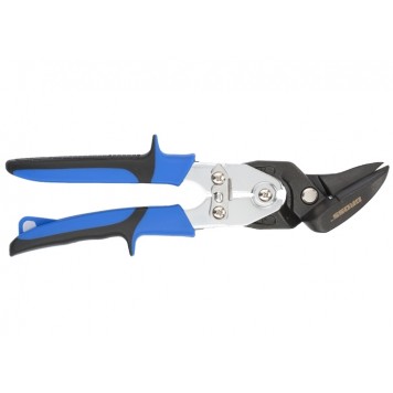 78351 | Ножницы по металлу, усиленные, 255 мм, прямой и правый рез, сталь СrMo, двухкомпонентные рукоятки, GROSS PIRANHA-2