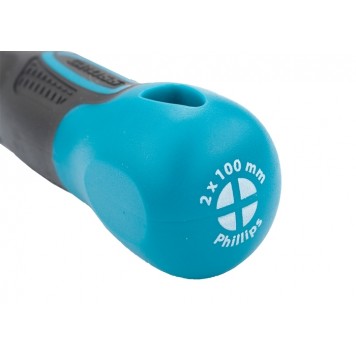 12144 | Отвертка PH2 x 100 мм, S2, трехкомпонентная ручка, GROSS-2